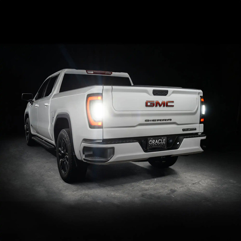 Oracle 19-23 GMC Sierra Black Series Flush Style LED Tail Lights - Factory Halogen - 5927-504-T Photo - lifestyle view