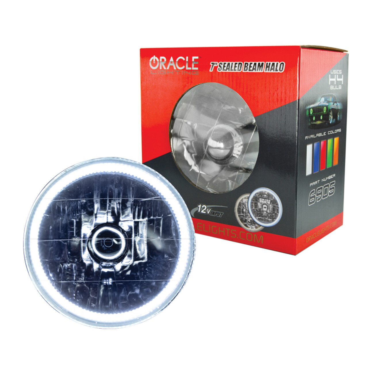 Oracle Pre-Installed Lights 7 IN. Sealed Beam - White Halo - 6905-001