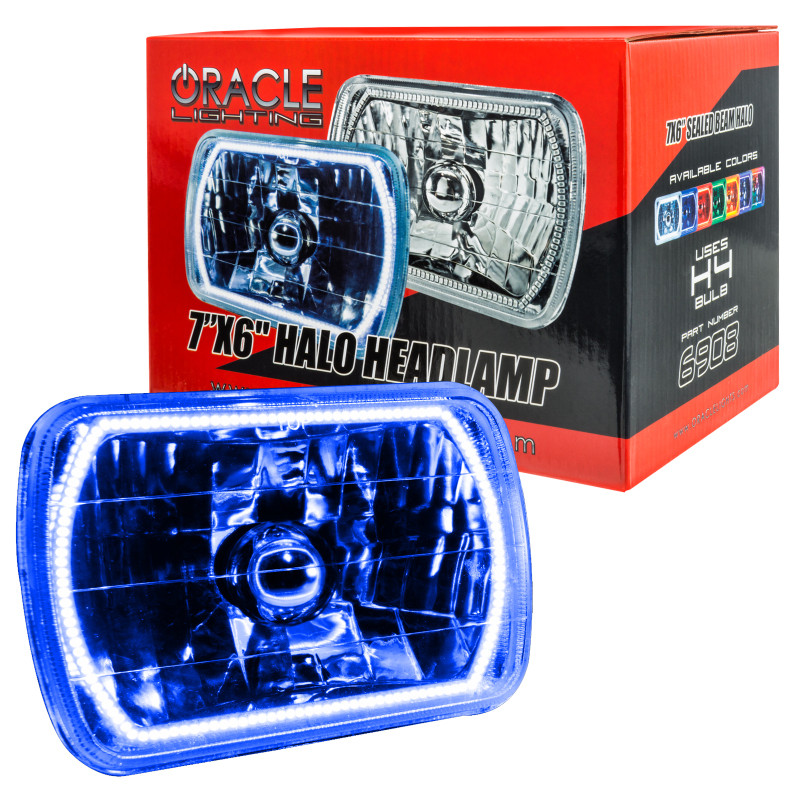 Oracle Pre-Installed Lights 7x6 IN. Sealed Beam - Blue Halo - 6908-002