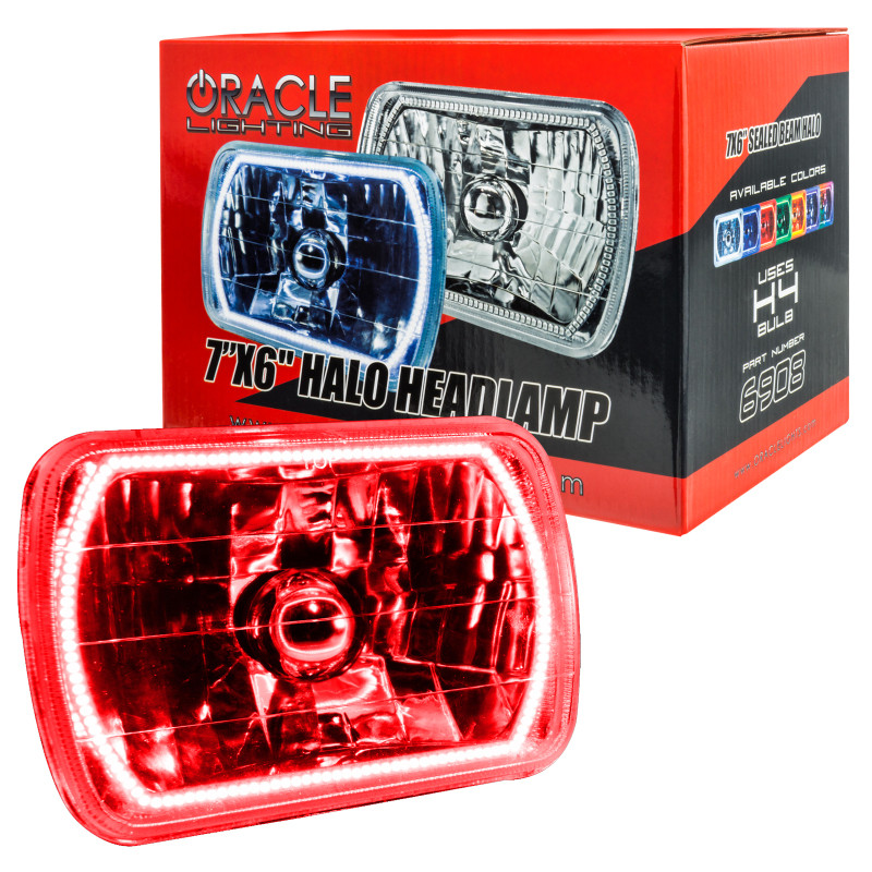 Oracle Pre-Installed Lights 7x6 IN. Sealed Beam - Red Halo - 6908-003