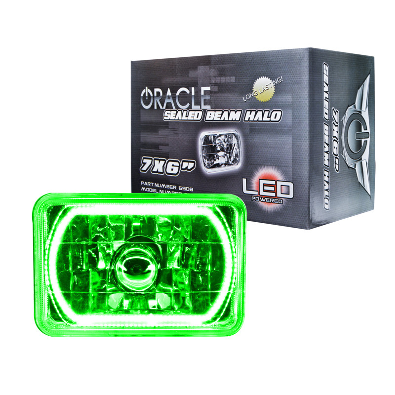 Oracle Pre-Installed Lights 7x6 IN. Sealed Beam - Green Halo - 6908-004