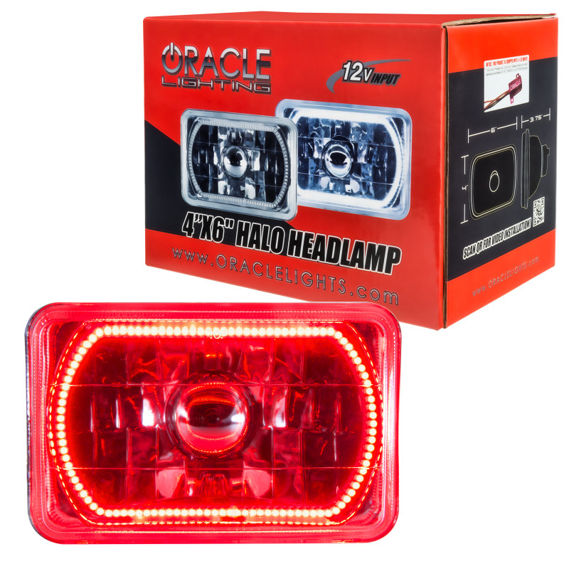 Oracle Pre-Installed Lights 4x6 IN. Sealed Beam - Red Halo - 6909-003