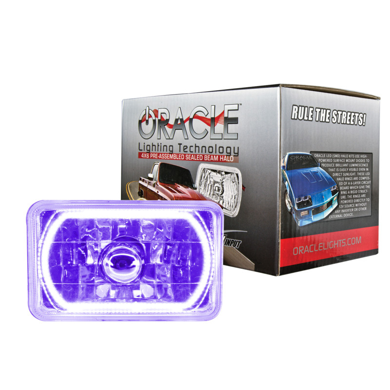 Oracle Pre-Installed Lights 4x6 IN. Sealed Beam - UV/Purple Halo - 6909-007