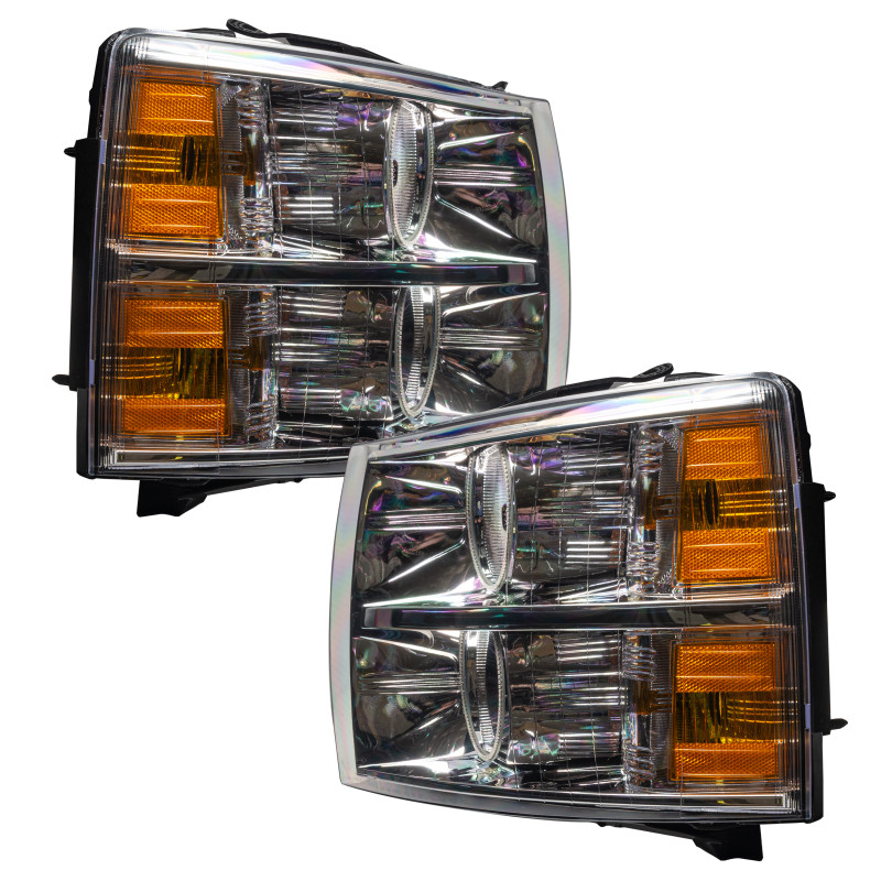 Oracle Lighting 07-13 Chevrolet Silverado Pre-Assembled LED Halo Headlights - Green - 7007-004