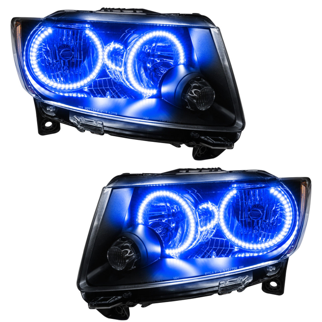 Oracle 11-13 Jeep Grand Cherokee Pre-Assembled Halo Headlights (Non HID) Chrome - Blue - 7070-002