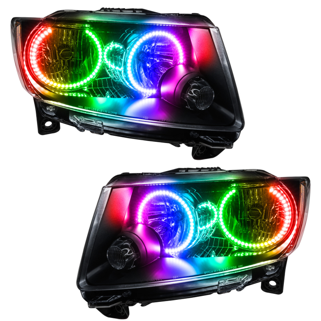 Oracle 11-13 Jeep Grand Cherokee SMD HL (Non-HID) - Chrome - ColorSHIFT w/o Controller - 7070-334