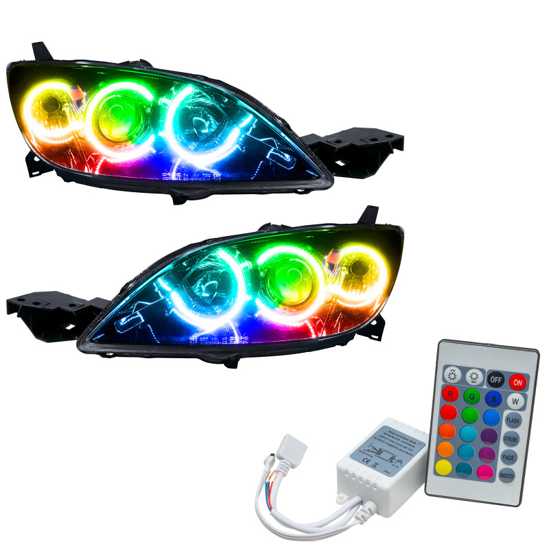 Oracle 04-09 Mazda 3 SMD HL - Hatchback - Halogen Style - ColorSHIFT w/ Simple Cntrl - 7086-504