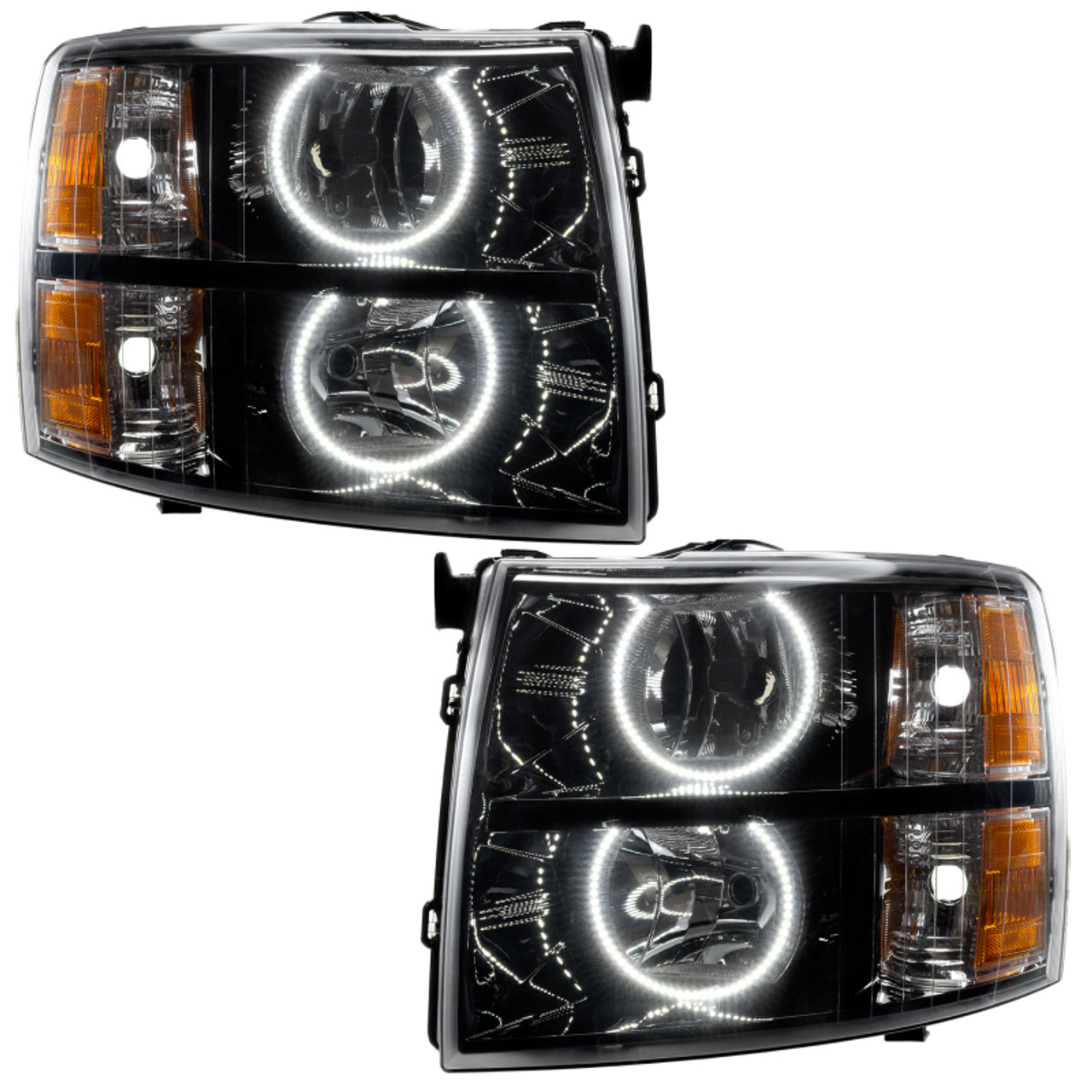 Oracle 07-13 Chevrolet Silverado SMD HL - Black - Round Style - White - 7105-001