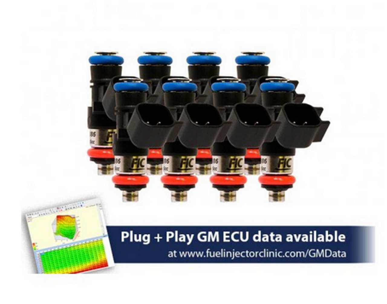 Fuel Injector Clinic 1650cc Injector Set for LS3, LS7, L76, L92, and L99 engines (High-Z)