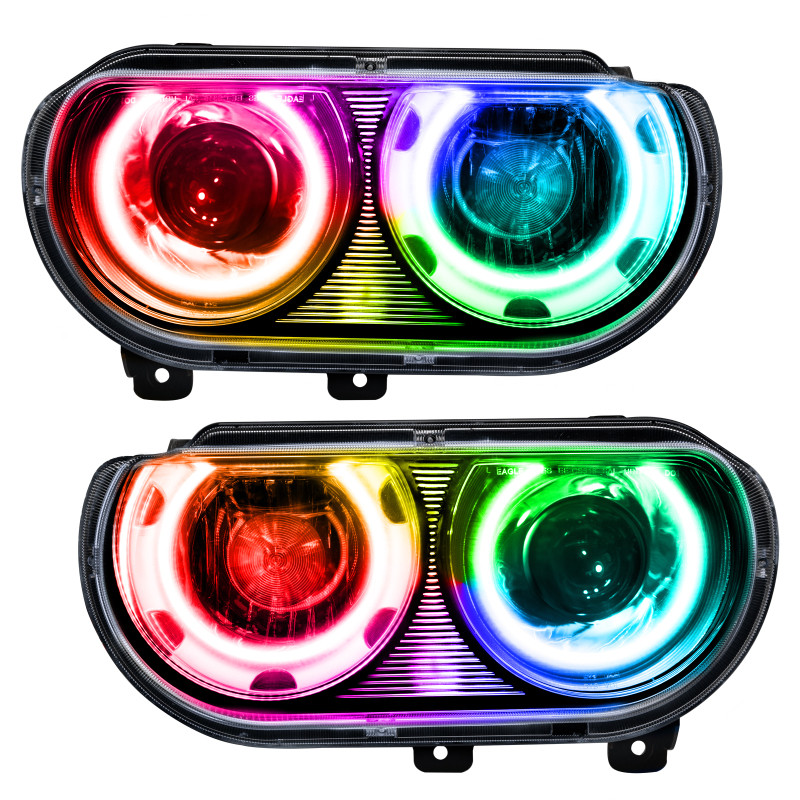 Oracle 08-14 Dodge Challenger SMD HL (HID Style) - ColorSHIFT w/ Simple Controller - 7132-504