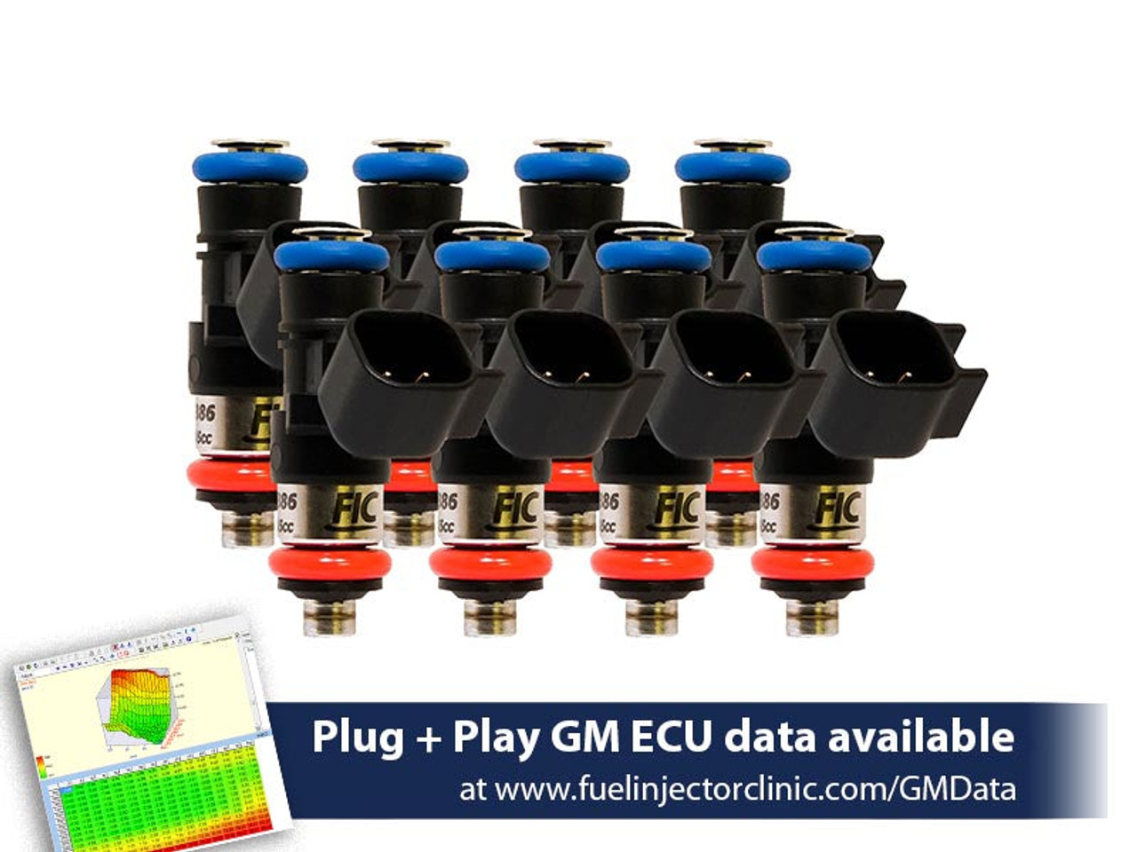 Fuel Injector Clinic 850cc Injector Set for LS3, LS7, L76, L92, and L99 engines (High-Z) Previously 770cc (IS303-0850H)
