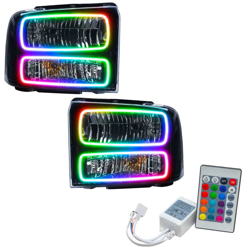 Oracle 05-07 Ford F-250/350 SMD HL - Black - ColorSHIFT w/ Simple Controller - 7161-504