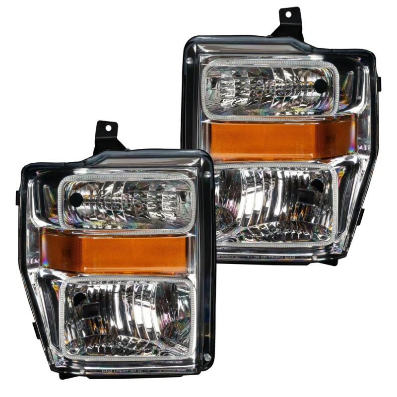 Oracle 08-10 Ford F250 Pre-Assembled Halo Headlights - Chrome Housing - w/ BC1 Cntrl - 7189-335