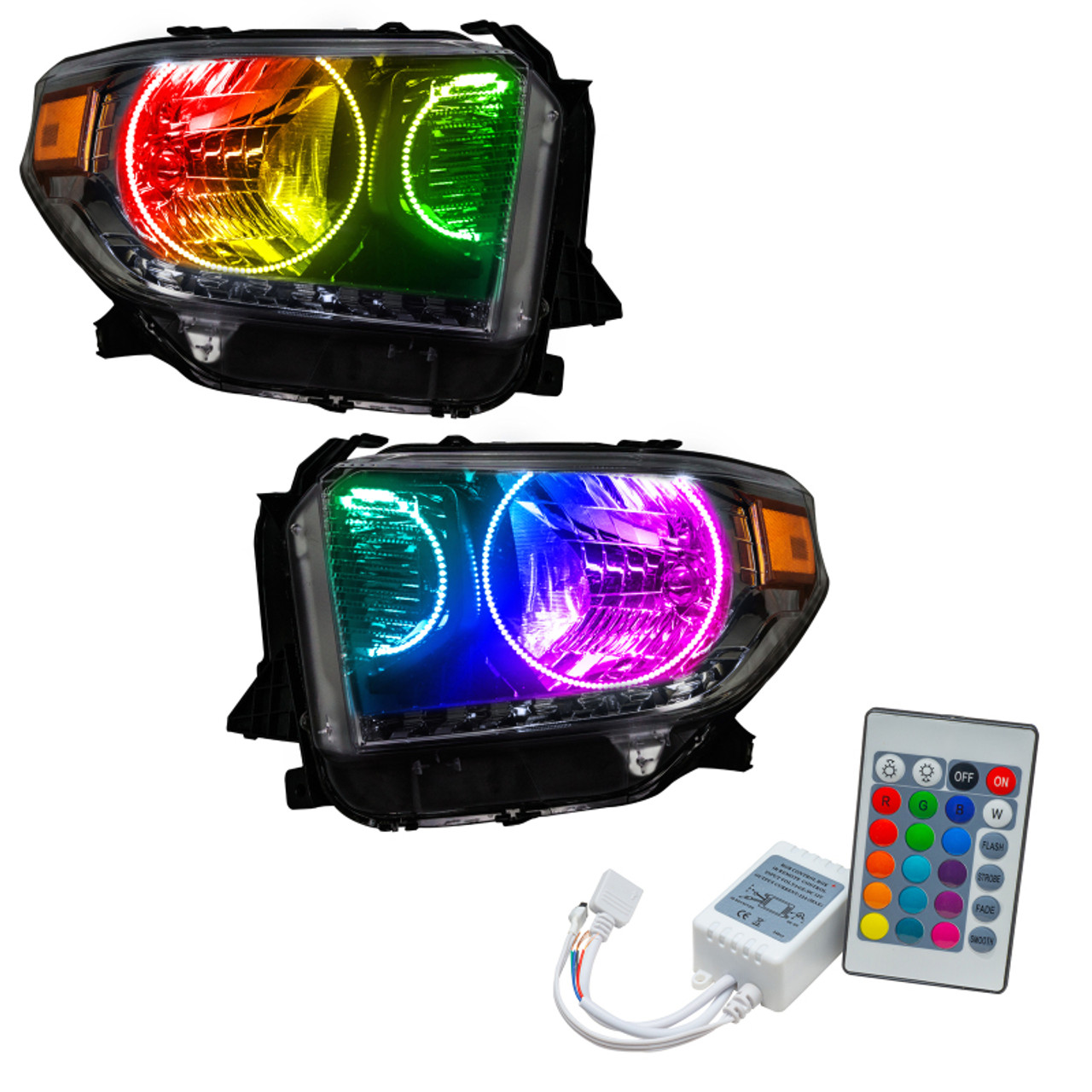Oracle 14-17 Toyota Tundra SMD HL - Dual Halo Kit - ColorSHIFT w/ Simple Controller - 7204-504