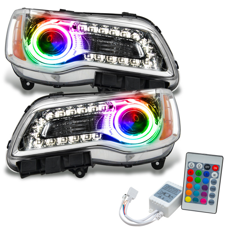 Oracle 11-14 Chrysler 300C SMD HL - Chrome - NON HID - ColorSHIFT w/ Simple Controller - 7728-504