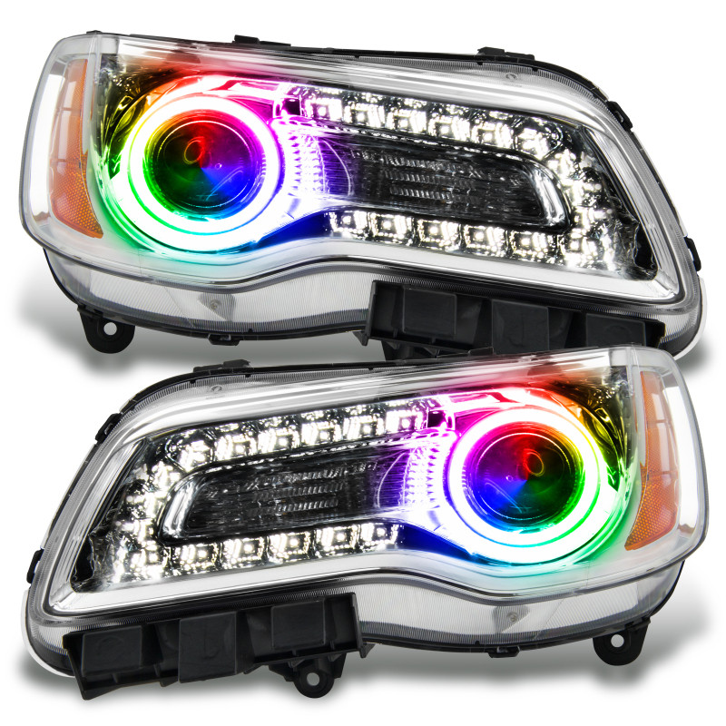 Oracle 11-14 Chrysler 300C SMD HL - Chrome - NON HID - ColorSHIFT w/ Simple Controller - 7728-504