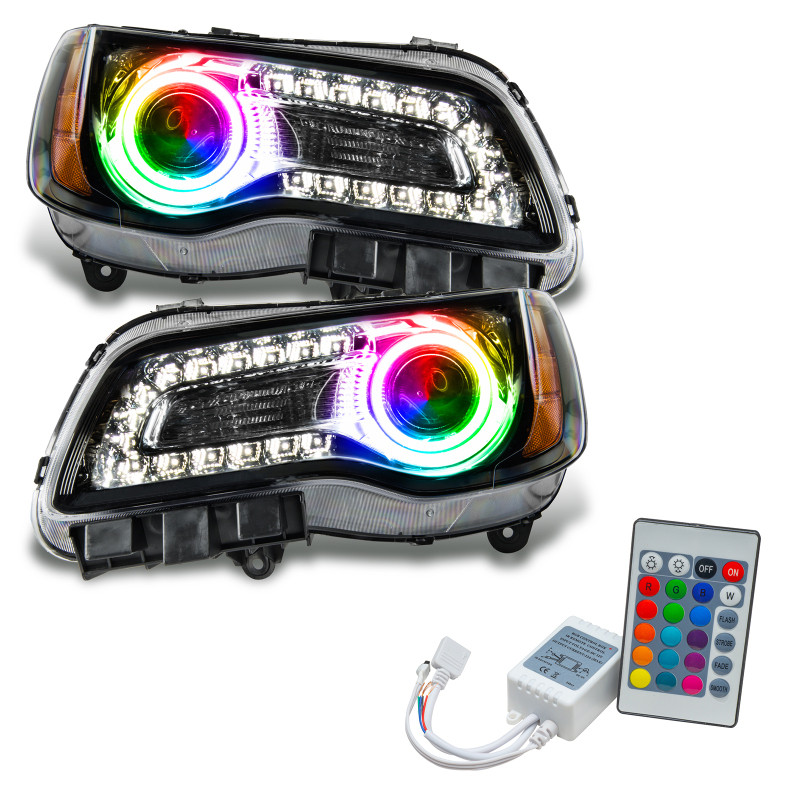 Oracle 11-14 Chrysler 300C SMD HL - Black - NON HID - ColorSHIFT w/ Simple Controller - 7729-504