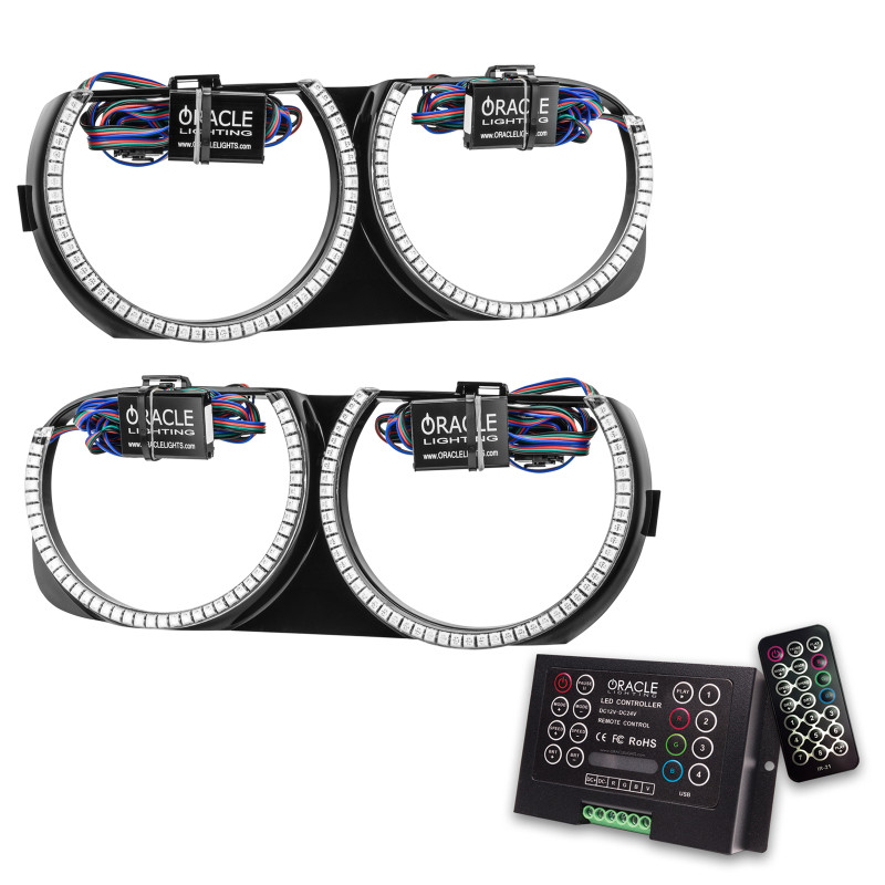 Oracle 15-21 Dodge Challenger Pre-Installed Halo Headlight Bezel - ColorSHIFT 2 - 7739-333