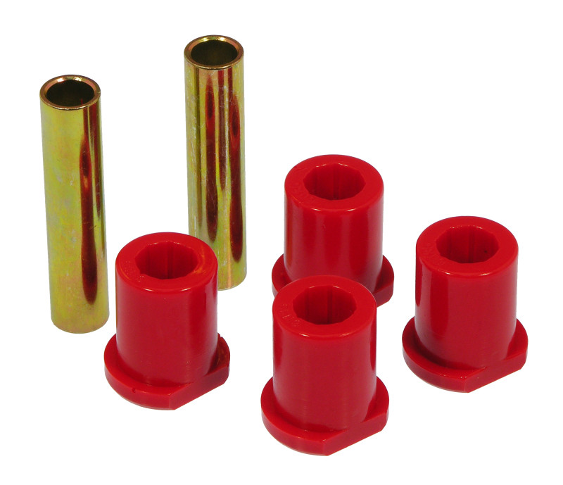 Prothane 80-97 Ford Truck 2/4wd (w/ Molded Shackles) Rear Frame Shackle Bushings - Red - 6-811