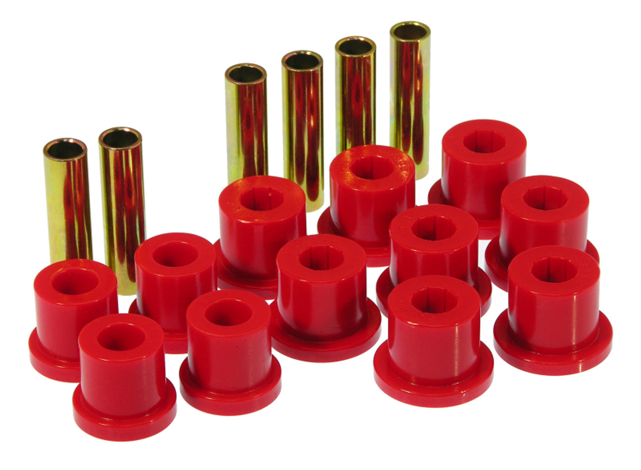 Prothane 81-87 GM Rear Spring & Shackle Bushings (w/ 1 3/8in Bushings) - Red - 7-1002