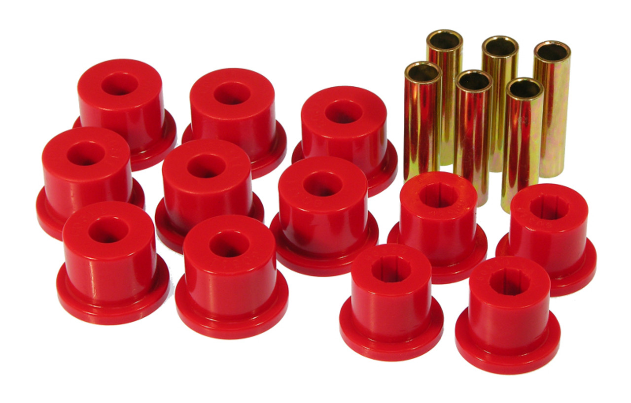 Prothane 81-87 GM K30 Rear Spring & Shackle Bushings (w/ 1.5in OD Frame Shackle Bush) - Red - 7-1005
