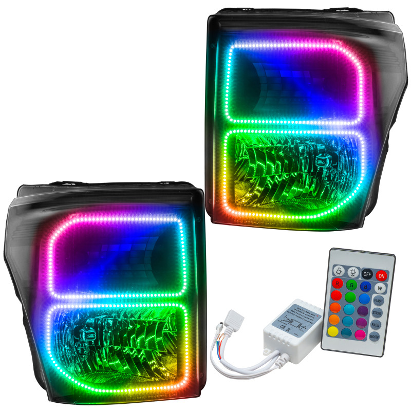 Oracle 11-16 Ford F250/350 LED HL - Black - ColorSHIFT w/ Simple Controller - 8159-504