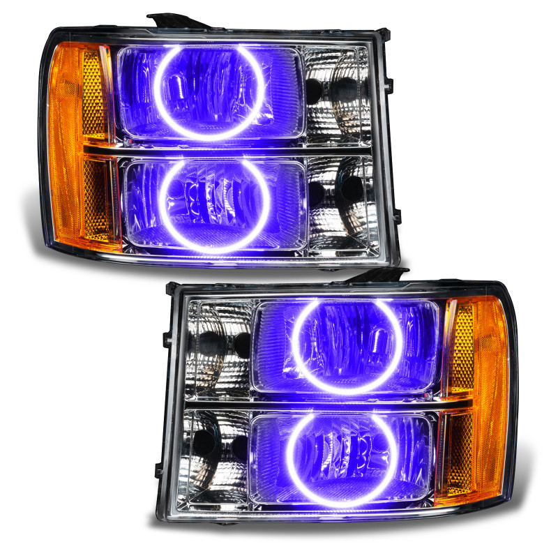Oracle Lighting 07-13 GMC Sierra Pre-Assembled LED Halo Headlights -UV/Purple - 8165-007