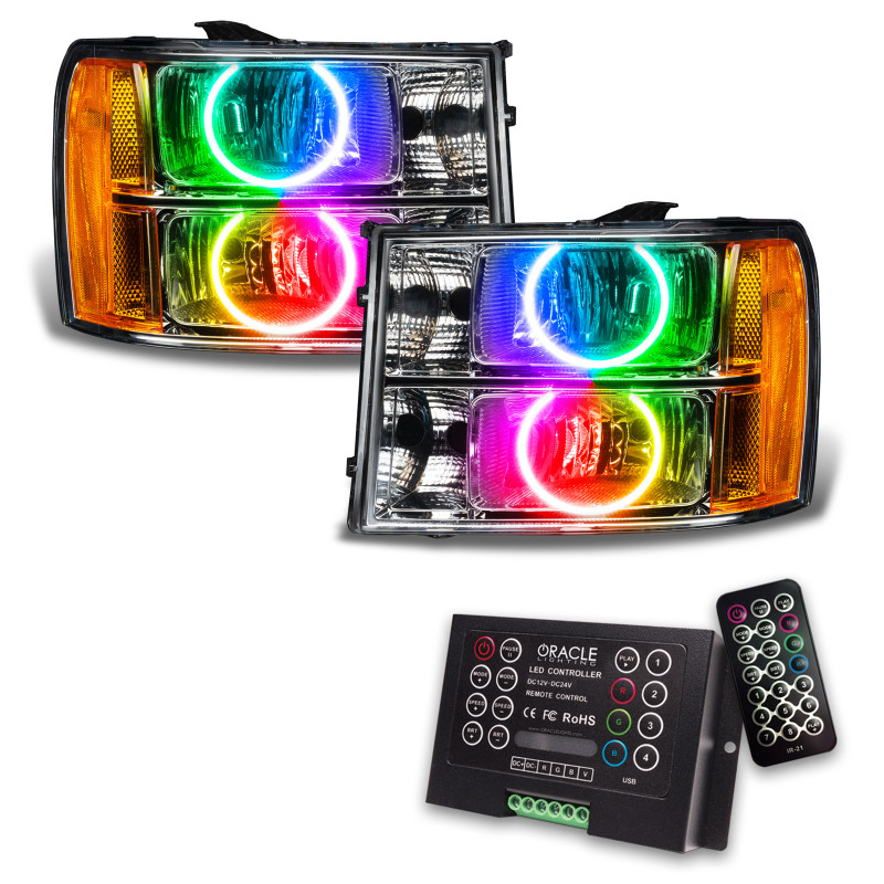 Oracle 07-13 GMC Sierra SMD HL - Round Ring Design - ColorSHIFT w/ 2.0 Controller - 8165-333