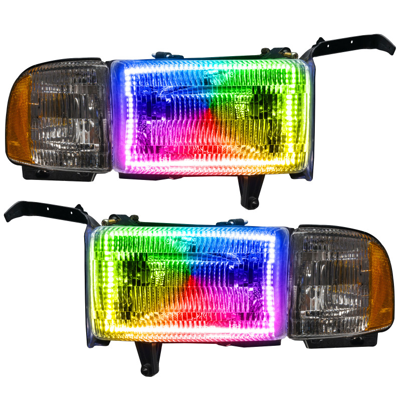 Oracle 94-02 Dodge Ram Pre-Assembled Halo Headlights - ColorSHIFT w/o Controller - 8167-334