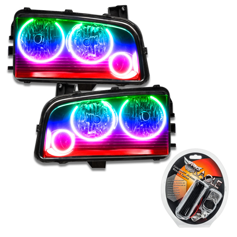 Oracle 05-10 Dodge Charger SMD HL (Non-HID) - Triple Halo - ColorSHIFT - 8197-330