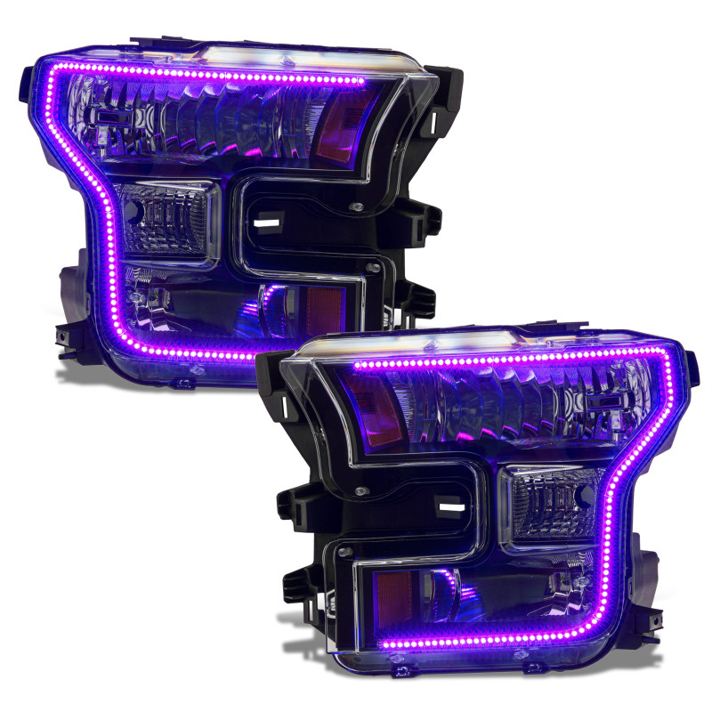 Oracle 15-17 Ford F-150 Dynamic RGB+A Pre-Assembled Headlights Halogen - Blk Edition - - 8201-332