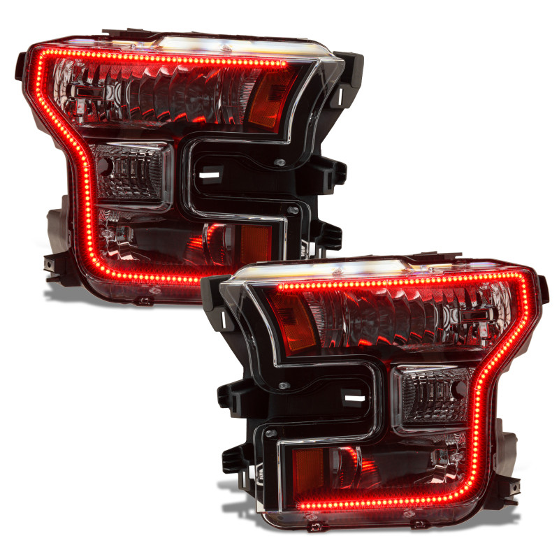 Oracle 15-17 Ford F-150 Dynamic RGB+A Pre-Assembled Headlights Halogen - Blk Edition - - 8201-332