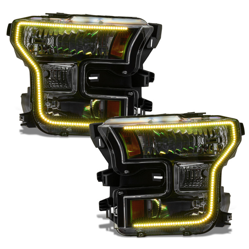 Oracle 15-17 Ford F-150 Dynamic RGB+A Pre-Assembled Headlights Halogen - Blk Edition - - 8201-332
