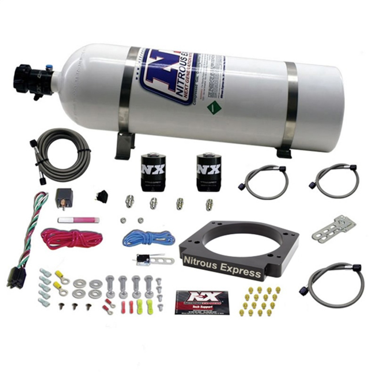 Nitrous Express GM LS 112mm Adapter Plate Kit (100-400HP) w/ 15LB Bottle - 20917-15