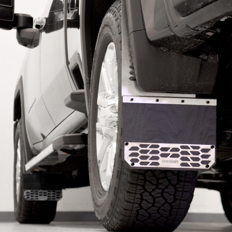 Putco 14-20 Chevrolet Silverado LD / GMC Sierra LD - Set of 2 Mud Skins - Brushed SS w/ Hex Shield - 78100