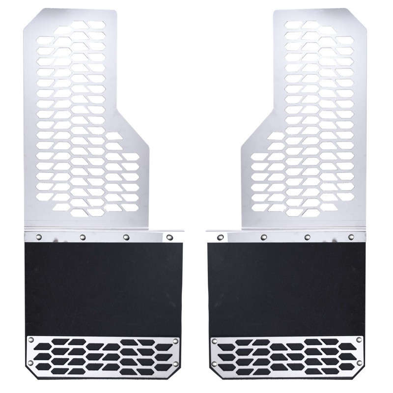 Putco 15-20 Ford F-150 - Set of 2 Mud Skins - Brushed SS w/ Hex Shield - 78110