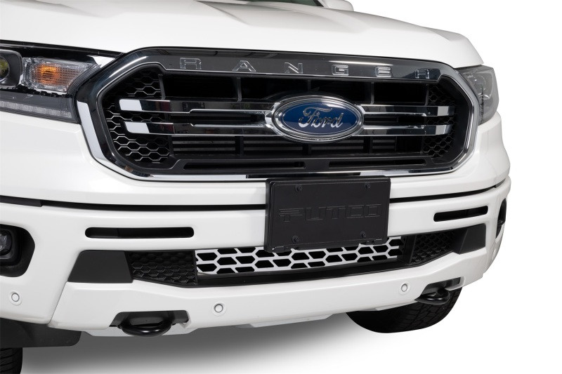 Putco 19-20 Ford Ranger w/o Adaptive Cruise - Hex Shield - Polished SS Bumper Grille Inserts - 82163