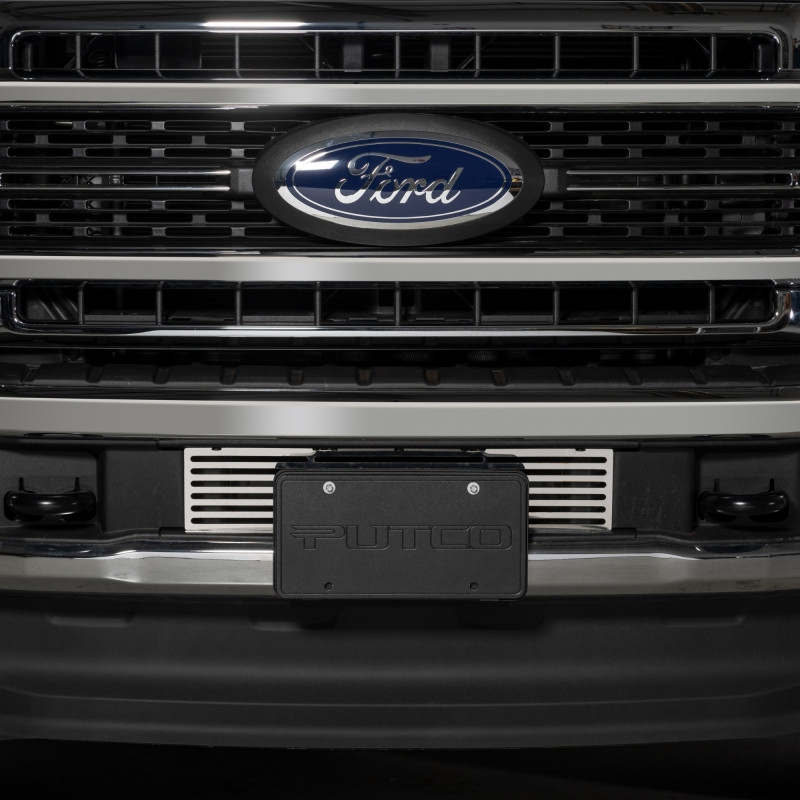 Putco 23-24 Ford F250/F350 Super Duty Bar Design Bumper Grille Inserts - Polished SS - 86172 Photo - Primary