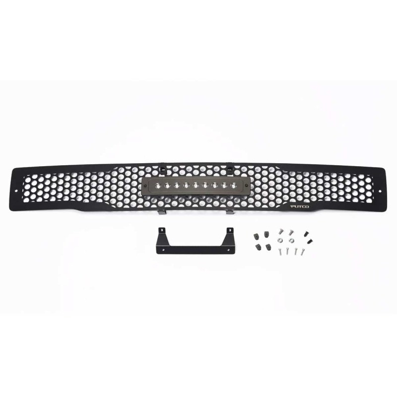 Putco 15-17 Ford F-150 - SS Black Punch Design w/ 10in Luminix Light bar Bumper Grille Inserts - 88160L