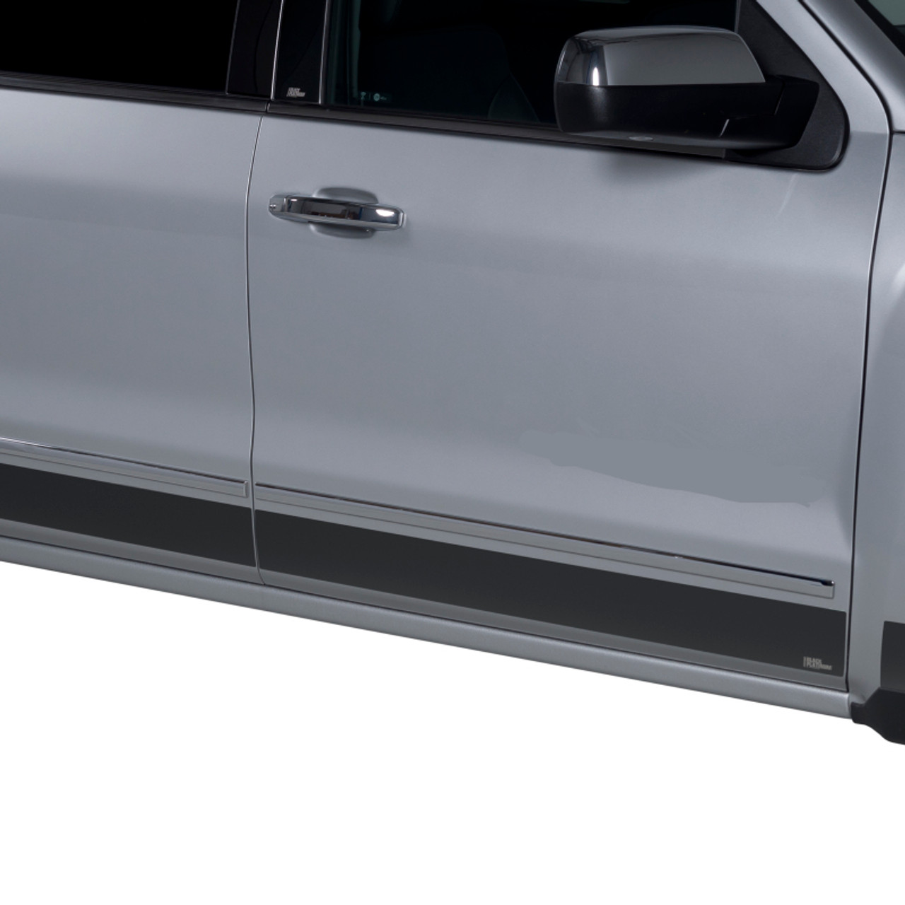 Putco 15-20 Ford F-150 Super Cab 8ft Long Box (4.25in Tall - 12pcs) Black Platinum Rocker Panels - 9751443BP