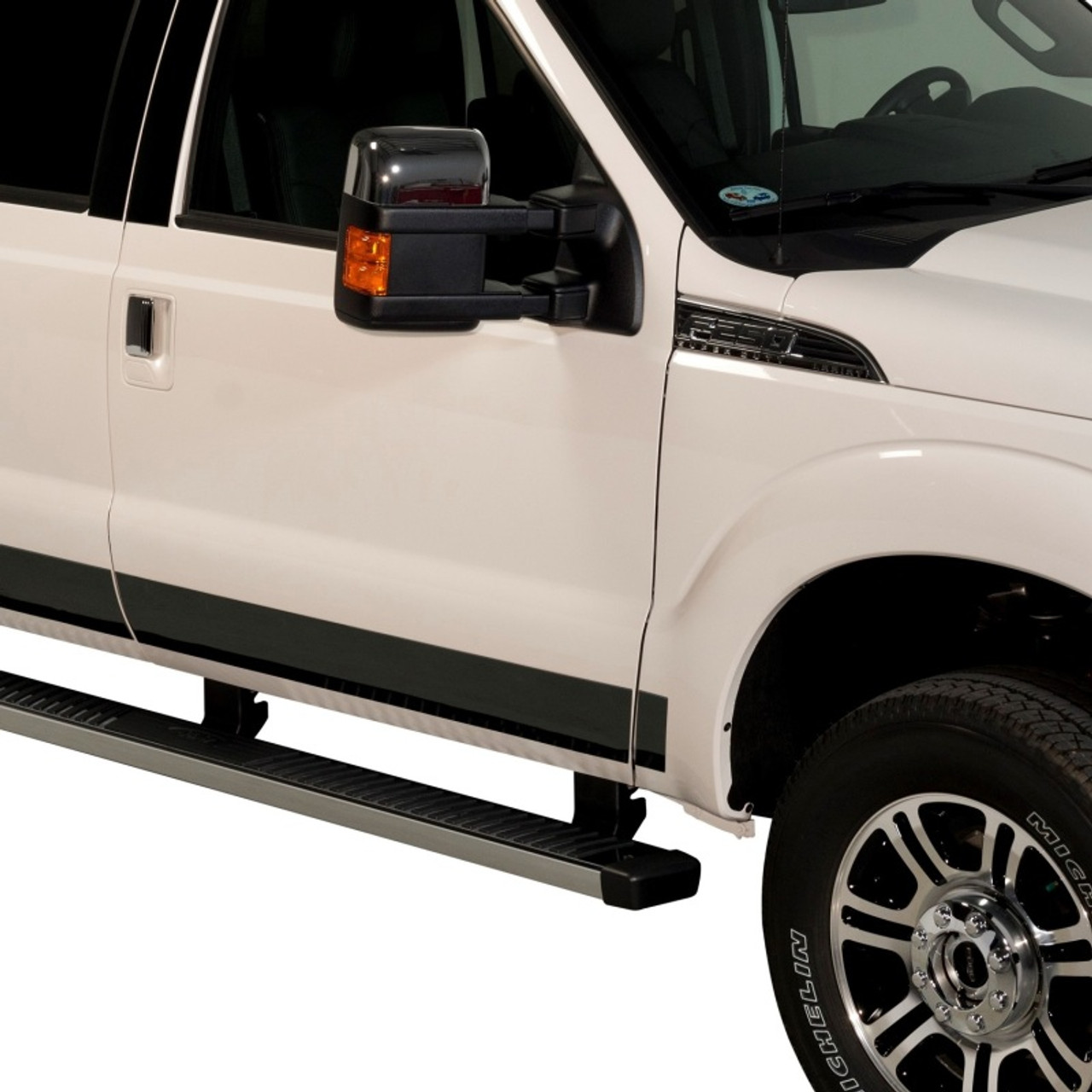 Putco 11-16 Ford SuperDuty - Super Cab 8ft (12pcs - 6.25in Wide) Black Platinum Rocker Panels - 9751453BP