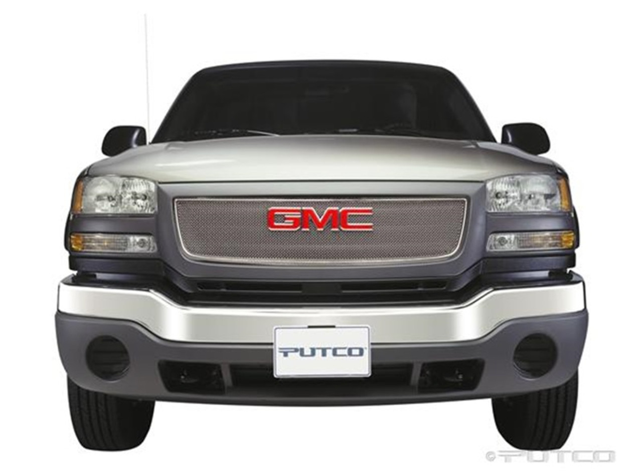 Putco 03-06 GMC Sierra Light/Heavy Duty (Covering Logo) - Bolt on Liquid Mesh Grilles - 99138
