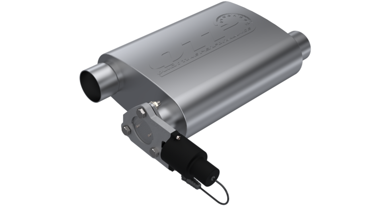 QTP 2.5in Weld-On 304SS Screamer Muffler w/Bolt-On QTEC Electric Cutout - 13250C