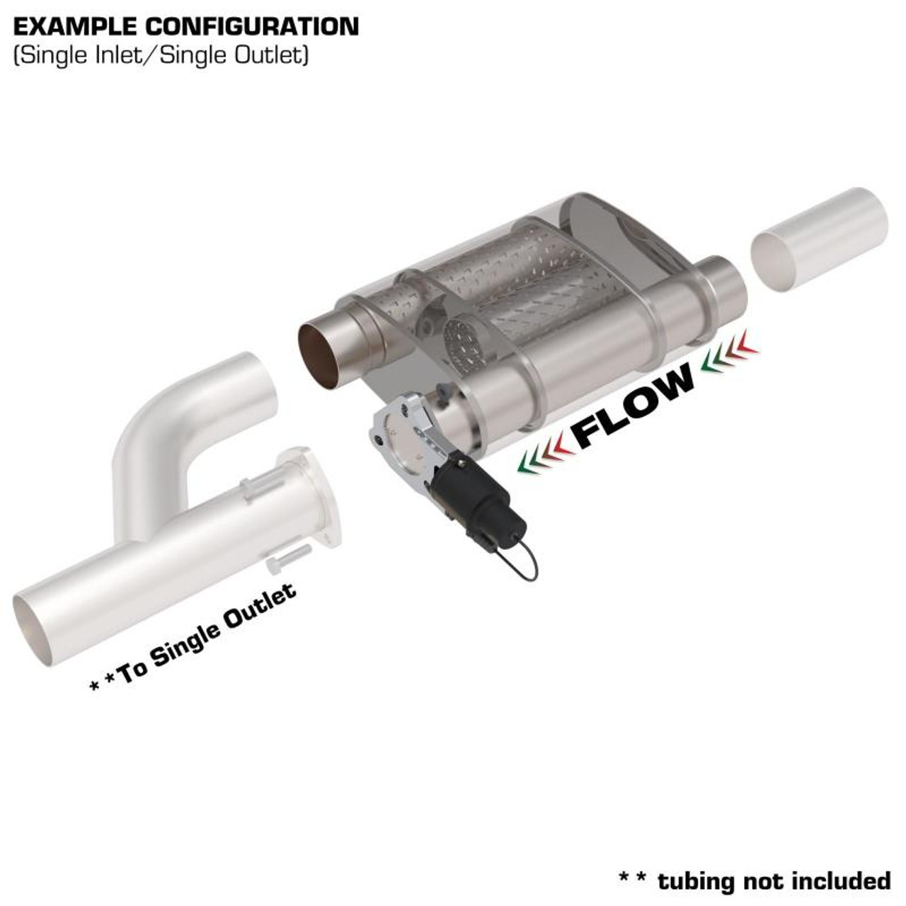 QTP 3in Weld-On 304SS Screamer Muffler w/Bolt-On QTEC Electric Cutout - 13300C