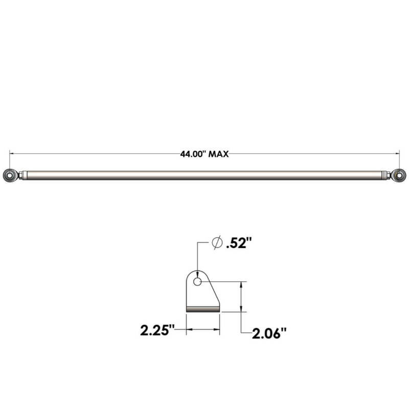 QA1 40in Diagonal Link Kit w/ Mounting Brackets & Tube Adapters - 7838-1068
