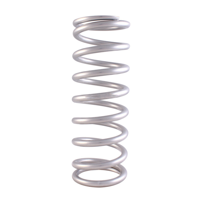 QA1 3-4/5in ID Tapered High Travel Pigtail Spring - 9in Length x 650lbs/in - Silver Powder Coated - 9HTSP650