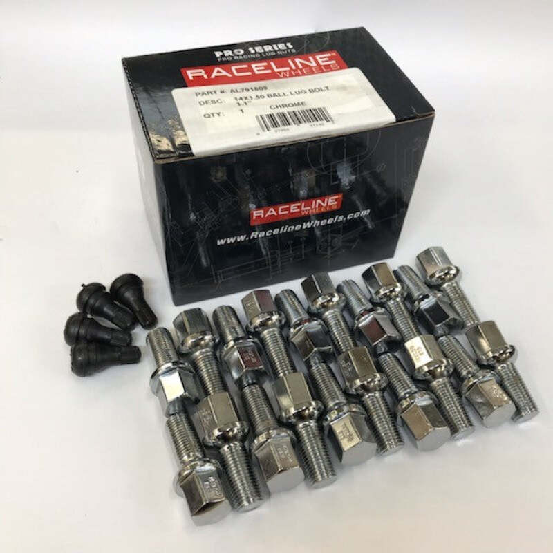 Raceline 14x1.50 1.1in Ball Seat Chrome Lug Bolts - L791809 Photo - Primary