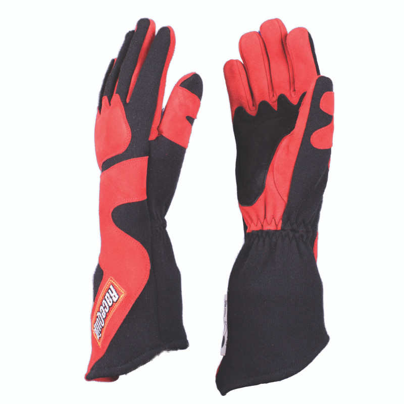 RaceQuip SFI-5 Red/Black Large Long Angle Cut Glove - 358105