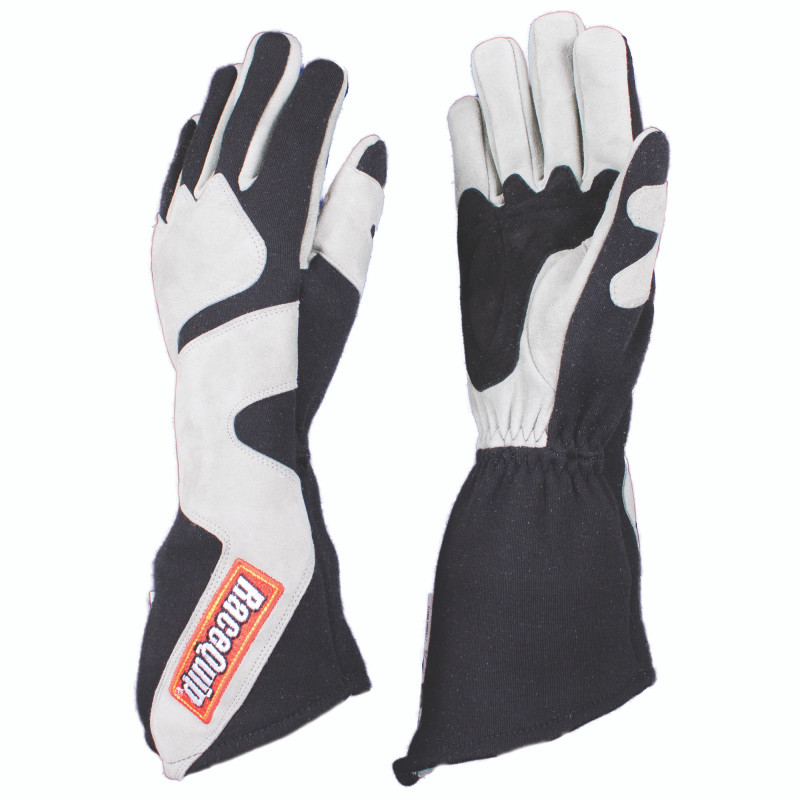 RaceQuip SFI-5 Gray/Black Small Long Angle Cut Glove - 358602