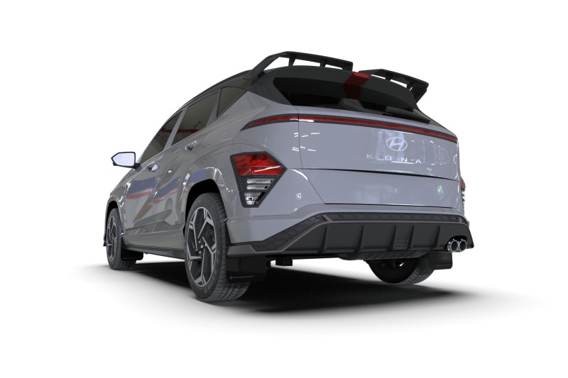 Rally Armor 24-25 Hyundai Kona N Line Black UR Mud Flap w/ Grey Logo - MF103-UR-BLK-GRY